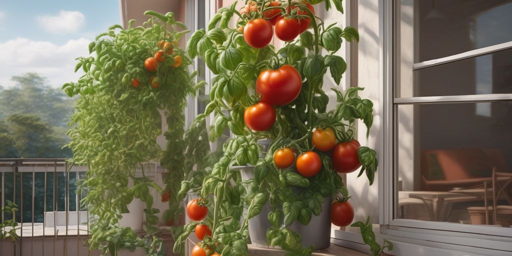 tomato plants on balcony