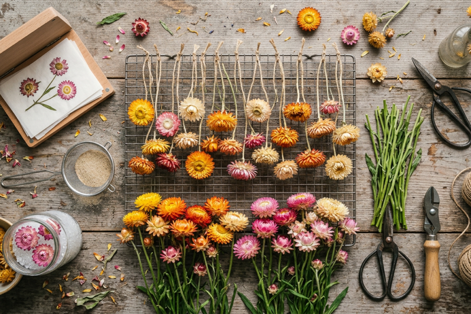 strohblumen trocknen header